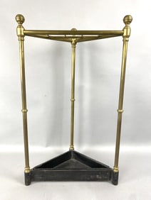 Brass Wrought Iron Corner Umbrella Stand