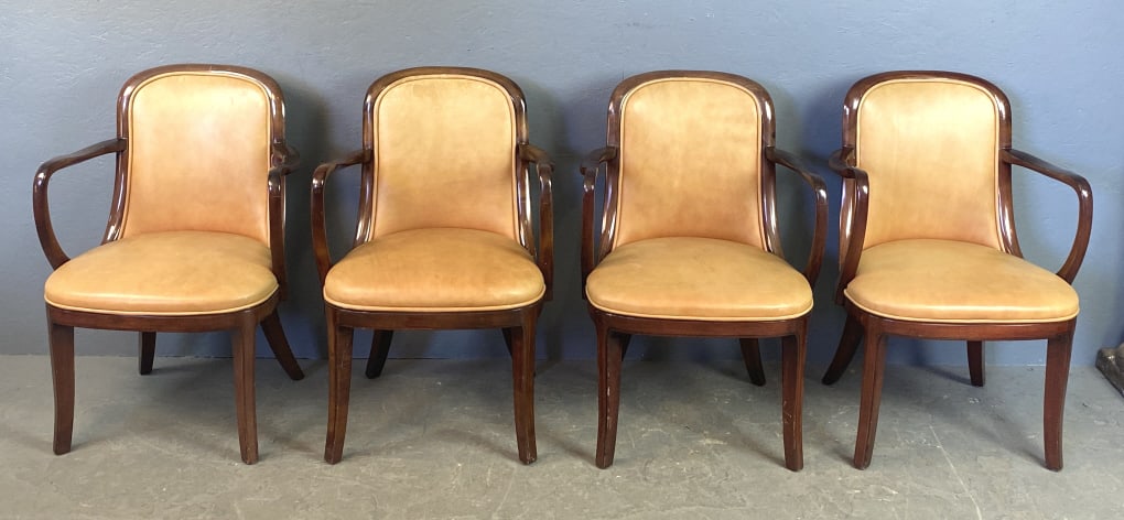Set of 4 Donghia Mahogany Armchairs (1 of 6)