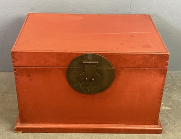 Asian Style Red Lacquered Chest