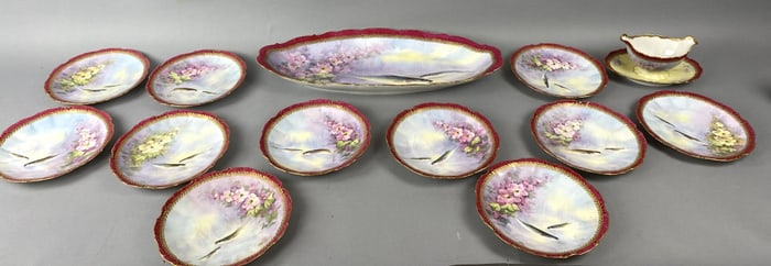 13 Piece Limoges Fish Set