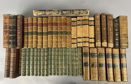 Grouping of 48 Leather Bound Books