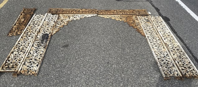 Cast Iron & Metal Frame Vine Decorated Arch