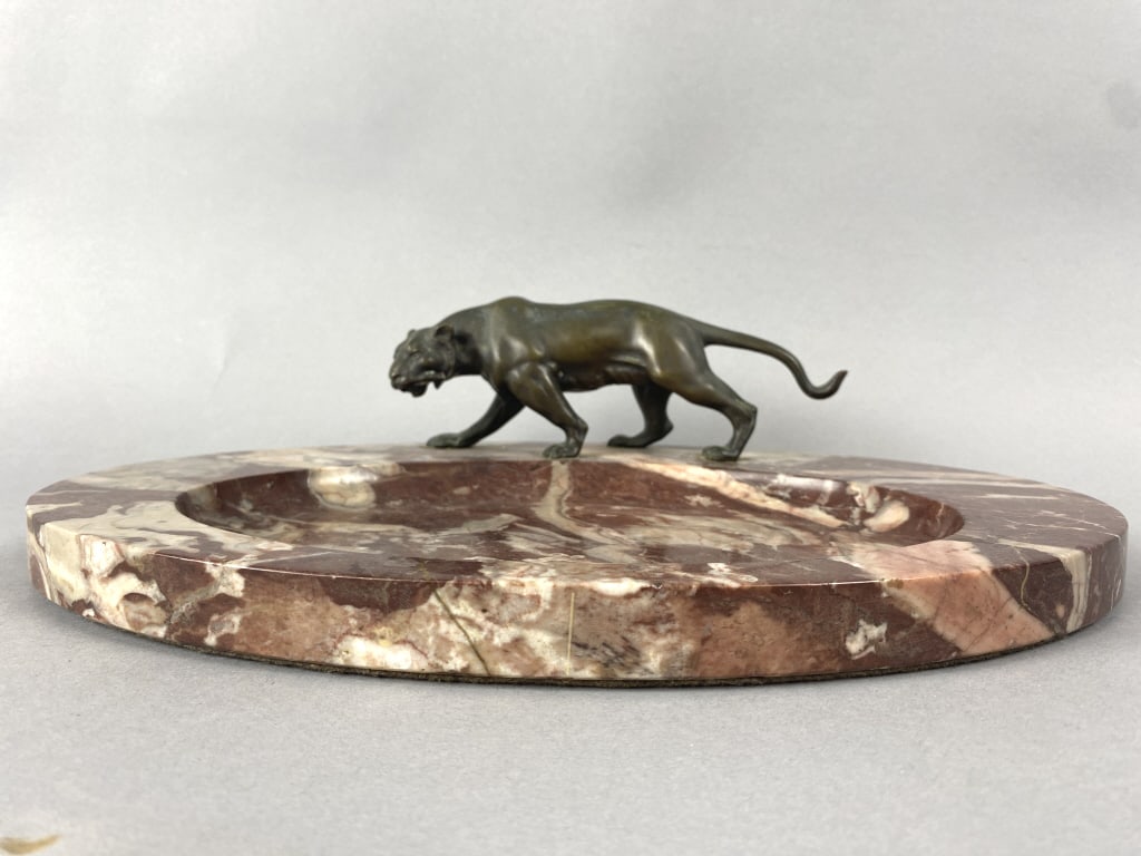 Bronze Panther Marble Base Dresser Tray (1 of 4)