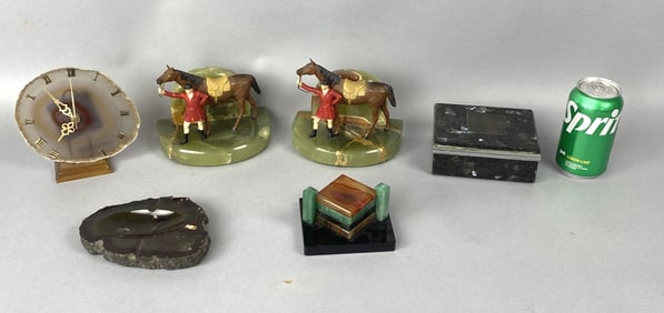 Group of 6 Marble & Other Stone Articles