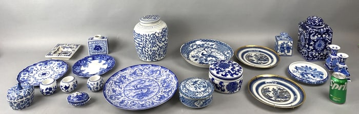 Large Group of Blue & White Porcelain