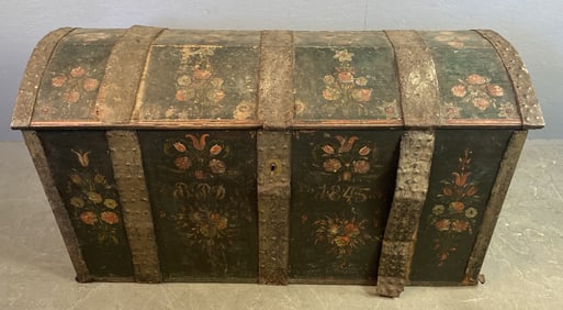 19th C. Dutch Dome Top Trunk