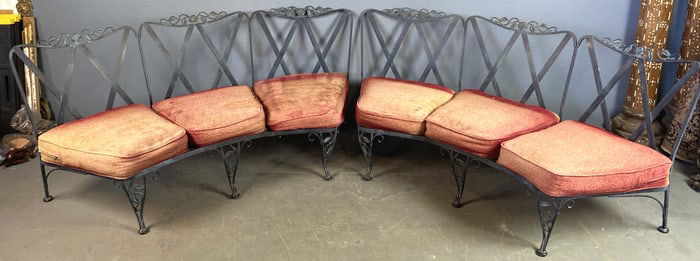 Pair of Russell Woodard Orleans Patio Settees