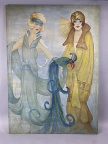 Gerda Wegener Style Art Deco Two Ladies