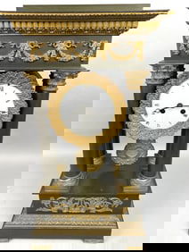 A.D. Mougin French Metal & Bronze Mantel Clock