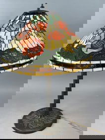 Tiffany Style Slag Glass Table Lamp