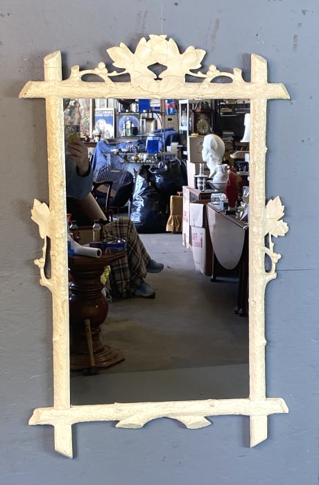 Cottage Style White Lacquer Mirror (1 of 5)