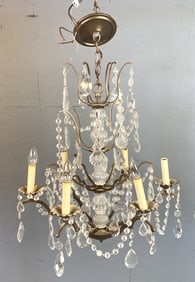 Crystal & Metal Skeleton Formed Chandelier