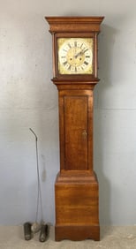 18th C. Oak Tall Case Clock