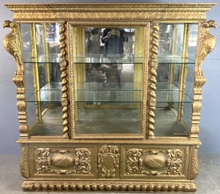 Italian Highly Carved Gilt Painted Latrine Cabinet