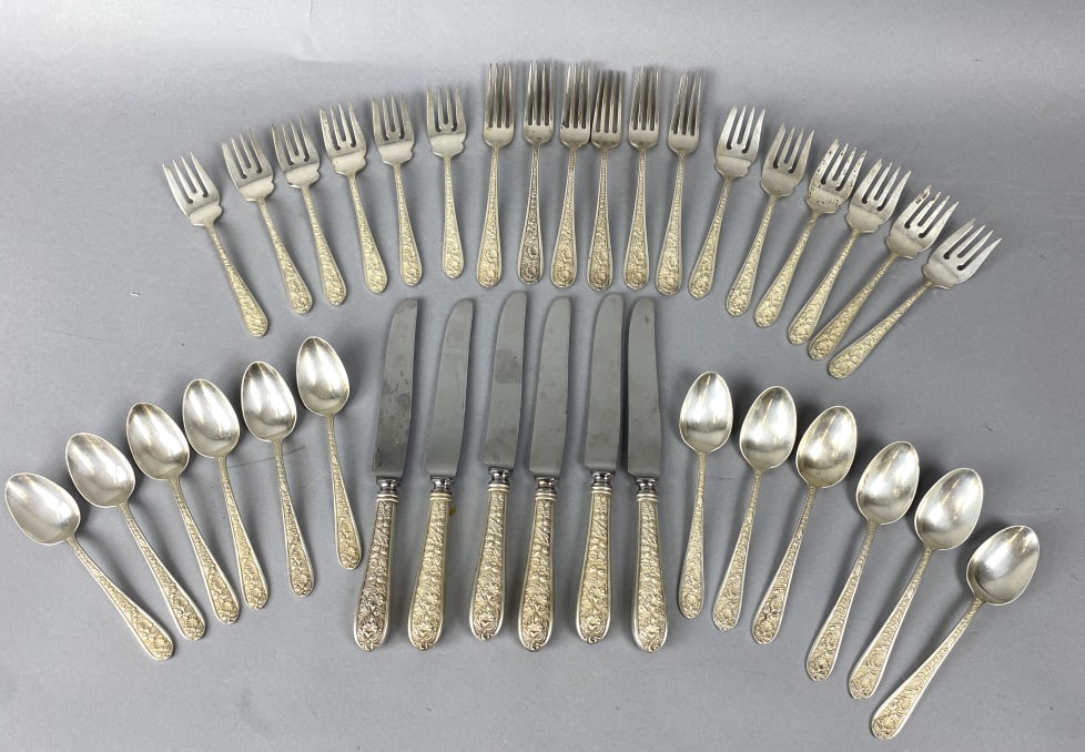 Stieff Sterling Silver Repousse Flatware Set (1 of 3)