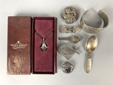 8 Georg Jensen Sterling Silver Items