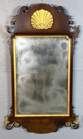 Queen Anne Style Mahogany & Giltwood Mirror