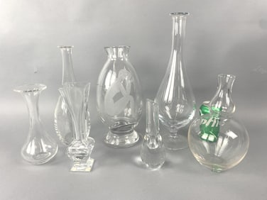 7 Crystal Vases, Sevres w/ Others