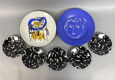 Group of Plates Henri Matisse Style & Others