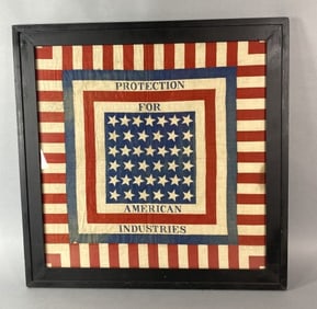 19th C. Protection For American Industries Banner