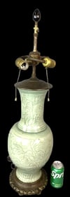 Bronze Mounted Chinese Celadon Porcelain Lamp