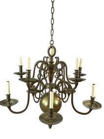 Jacobean Style Bronze 10 Light Chandelier
