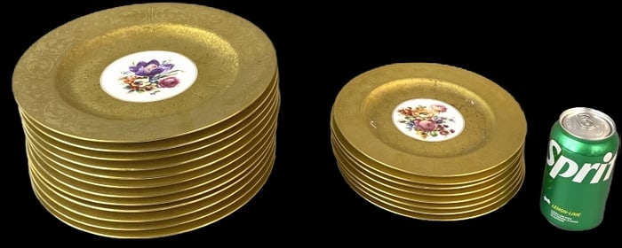 Group of Hutschenreuther Gold Gilt Plates