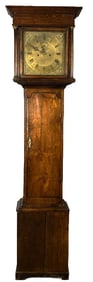 18th C. English Oak Tall Case Clock