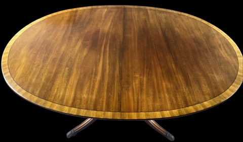 Beacon Hill Mahogany Banded Pedestal Dining Table