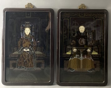 Pair of Chinese School Ancestor Paintings