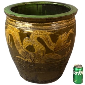 Chinese Large 100 Year Old Egg Earthenware Pot