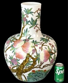 Chinese Nine Peach Porcelain Vase