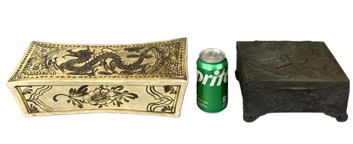 Chinese Porcelain Pillow Together With Box