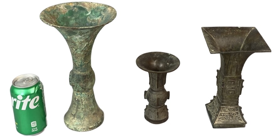 Group of Three Chinese Bronze Vases (1 of 12)