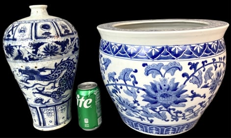 2 Chinese Porcelain Blue & White Items