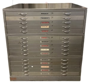 Metal 15 Drawer Drafting Cabinet