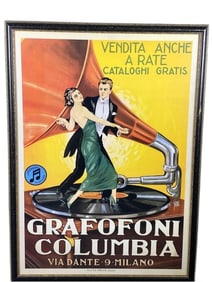 Grafofoni Columbia Framed Poster
