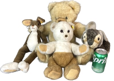 4 Steiff Stuffed Animals
