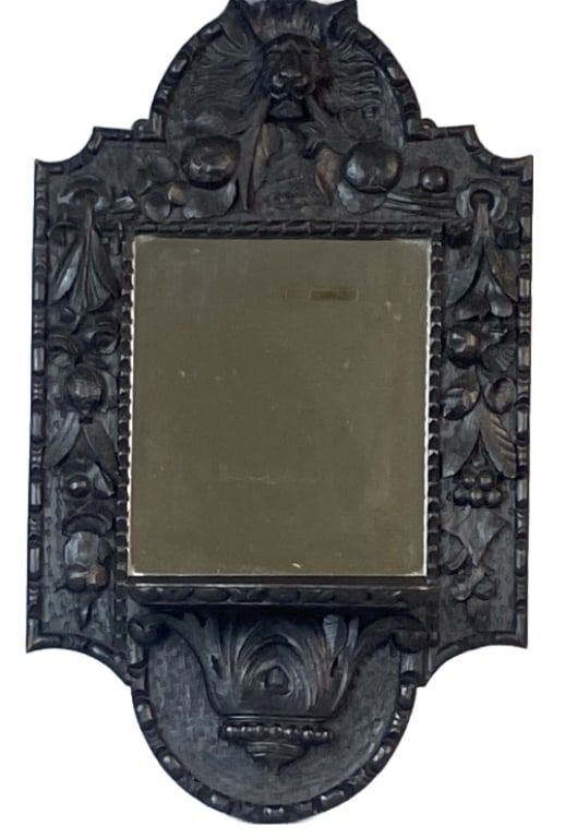 Highly Carved Oak Black Forest Style Mirror (1 of 8)