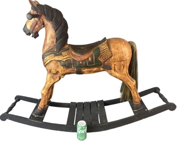 Carved Wood Rocking Horse