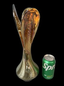 Hand Blown Iridescent Art Glass Vase