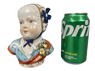 Dresden Girl's Porcelain Bust by Carl Thieme