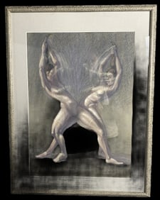 Pastel of 2 Woman Dancing