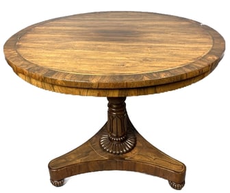 Regency Rosewood Brass Inlay Tilt Top Table