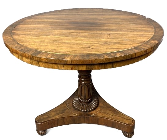 Regency Rosewood Brass Inlay Tilt Top Table (1 of 5)