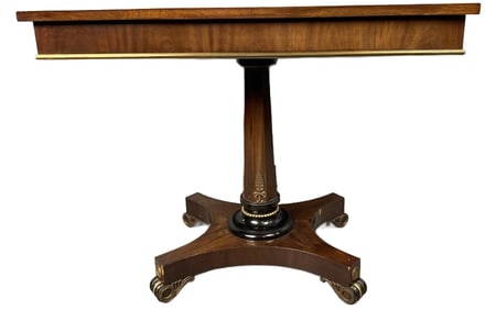 Regency Style Mahogany & Brass Inlay Table