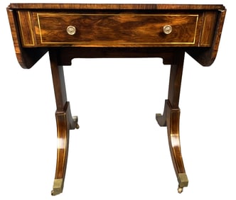 Regency Style Rosewood & Brass Inlay Table