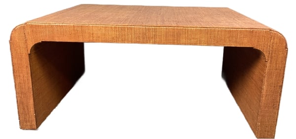 Karl Springer Style Fabric Clad Low Table