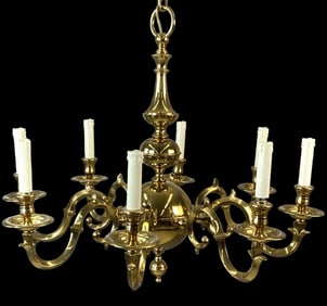 Empire Style Brass 3 Light Chandelier