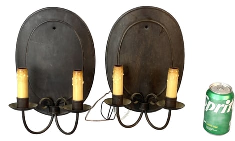 Pair of Colonial Style 2 Light Sconces